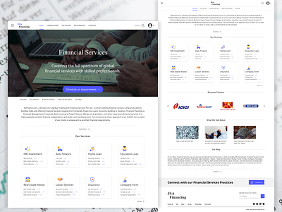 JSA Financing - Financial Services Website landing page branding business design finance finance business financial services financing agency illustration interface landing page landing page design landingpage platform services ui web design webdesign website
