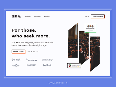 Xenora - Event Concept Landing page
