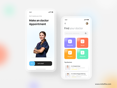 Schedule doctor's appointment - Mobile app concept appointment book booking clean consultation doctor health app health care healthcare hospital app illustration landing page medical medical app medical care mobile mobile app nurse patient schedule