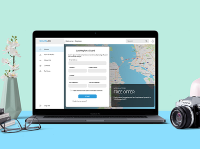 Security Job landing page app design illustration ui ux web website