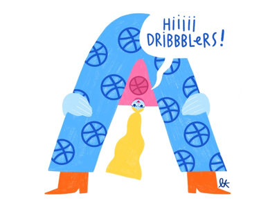 Oh hi ! dribbblers happiness happy illustration welcome