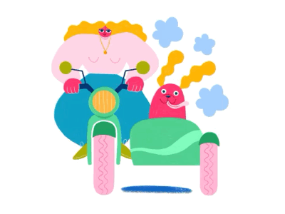 Put your helmet on ! animation art artists cute dog draw drawings gif graphism illustration illustrator motion motorbike