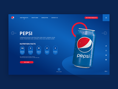 Pepsi Website Design Concept brand concept design drink pepsi product design ui ui design website