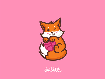 Fox & dribbble design dribbble fox graphics illustraion illustrator vector