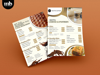 MOTW Coffee Menu Design branding brochure design flyer graphic design logo menudesign