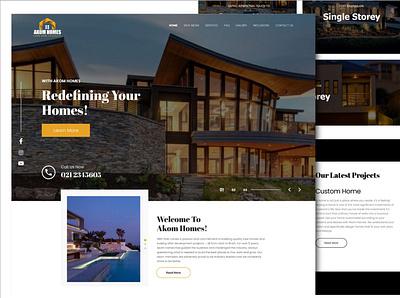Akom Homes Web UI graphic design prototypes ui uiux webdesign
