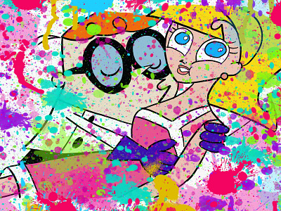 Dexter’s doll cartoon art cartoon network design dexter digital art procreate art splatter splatter paint