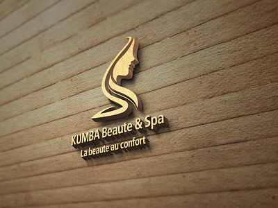 Kumba Beaute 3D Wood Logo Mockup branding design icon illustration illustrator logo mockup type typography vector