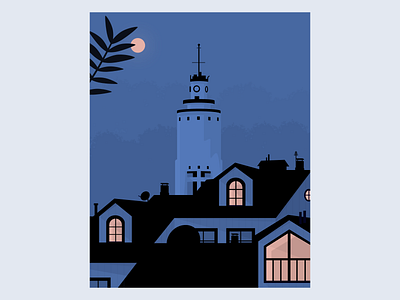 Hanko Water Tower - Imaginary Shapes 100/100 digital design illustration minimalist