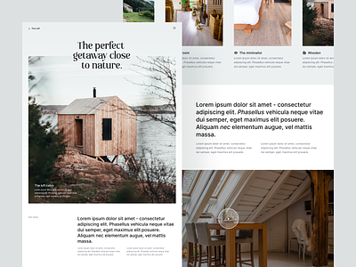 The Loft cabin landing page minimalist web design