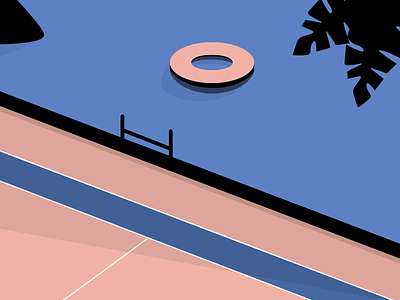 The Pool flat illustration minimalist
