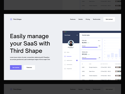 Third Shape - SaaS Hero Exploration digital design minimalist ui design web design webflow