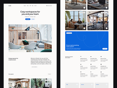 Reside Coworking - Free Webflow Template coworking minimalist template web design webflow