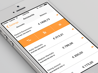 Banking app app application banking ios7 orange