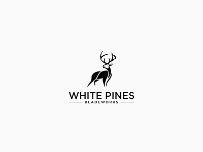 Deer design icon lettering logo minimal typography vector