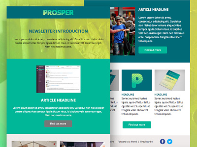 Prosper email newsletter email marketing newsletter organisation refugee template