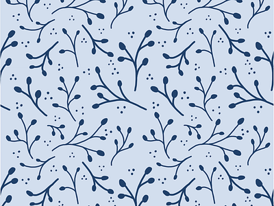 Blue Surface Design blue drawing fabric design illustration leaves surface design
