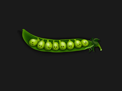 The Happy Pod art drawing food illustration peas procreate vegetables