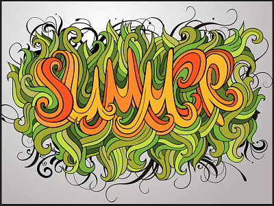 Summer hand lettering calligraphy decorative doodles floral font letter lettering lines season summer typeface typography