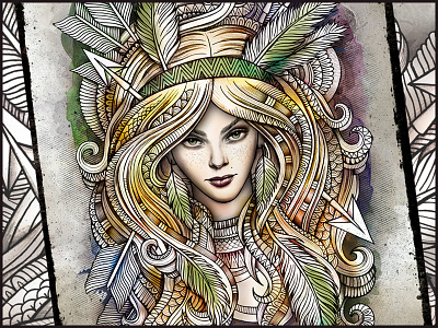 SAGITTARIUS art astrology creative doodles fashion feathers graphics hippie illustration sagittarius woman zodiac