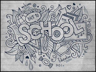 School doodles elements art doodles graphics hand drawn paper school sketch sketchbook