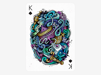 ♠ King of Spades - Playing Arts Contest art card creative contest doodles illustration king of spades playing arts playing card spades