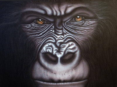 Monkey airbrush animal convas monkey