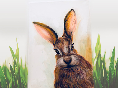Bunny airbrush art artist bunny canvas easter bunny ester handmade happy easter oil painting picture