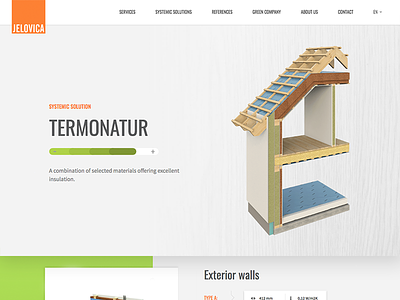 Jelovica Web page clean landing page minimalistic page simple ui ux visual design web website wood wordpress