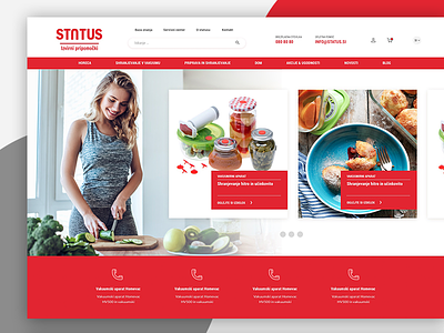 Status Webshop clean landing page minimalistic red shop simple ui ux visual design web website woocommerce