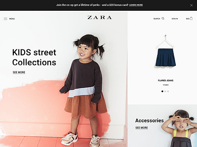 ZARA - web shop blackwhite clean design front page magento minimalistic page shop ui ux web woocommerce