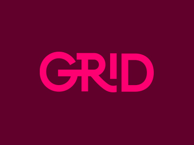 Grid fashion brand font grid pink text logo typogaphy