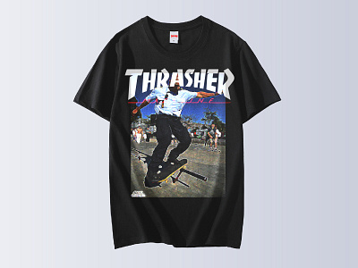 TRRASHER '' COP SKATER '' TEE CONCEPT app branding design icon illustration illustrator logo thrasher vector web