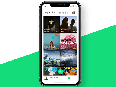 Music App • Side project app collec cover green interface iphone iphonex music service streaming ui ux