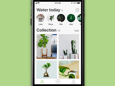 Plant App • Homepage app collection design flower homepage image ios nature plant stories ui ux