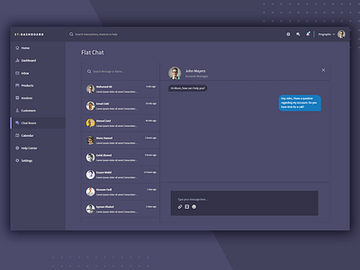 Chat Room app design flat illustration ui ux web website