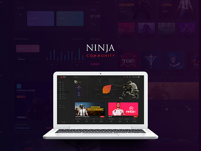 Ninja Community - Gaming Ui app design flat illustration logo ui ux vector web website