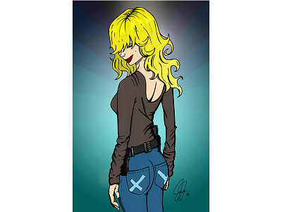 Agent Blondie agent blonde curly hair illustration