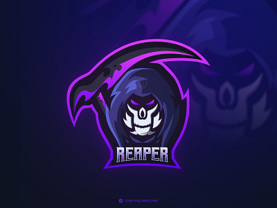 Reaper adobe illustrator adobe phtotoshop design dribblers esports graphic design illustration logo mascot reaper