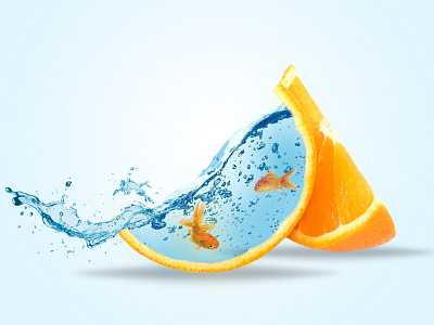 Photo manipulation with orange illustration