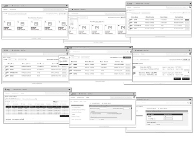 Wireframes of application design ui ux