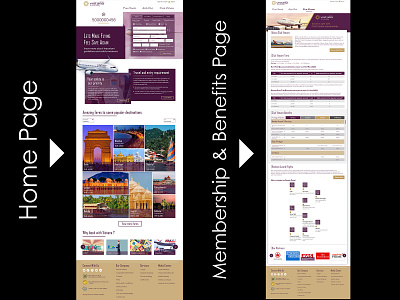 airways home page and membership page design ui ux