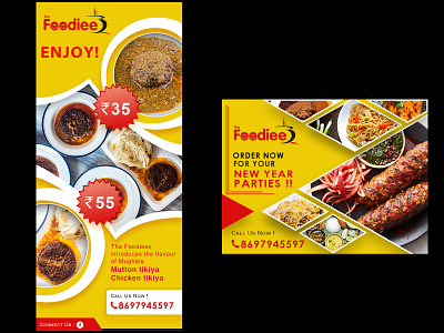 Flyer and ecard for a takeaway restaurant design