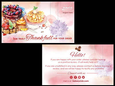 THANK YOU CARD for a Bakery branding design graphic design illustration