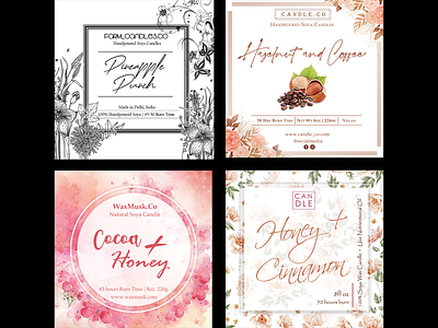 Designed Product Labels for Candle Company branding design graphic design illustration vector