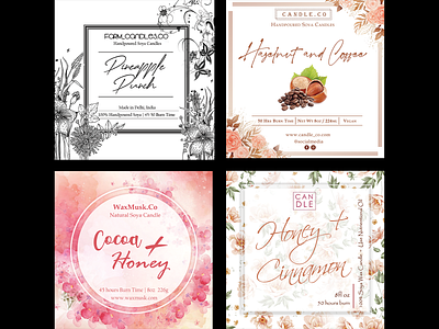 Designed Product Labels for Candle Company