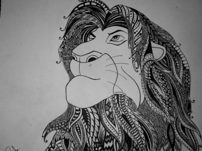 Lion King Doodle drawing drawingart