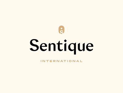 Sentique | Primary Logo beauty bold brand brand identity branding cosmetics elegant feminine gold graphicdesign graphicdesigner logo logodesigner s star stylish typography