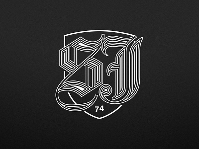 SJ74 mark bay area branding illustrator linework logo one color san jose sports typography vector