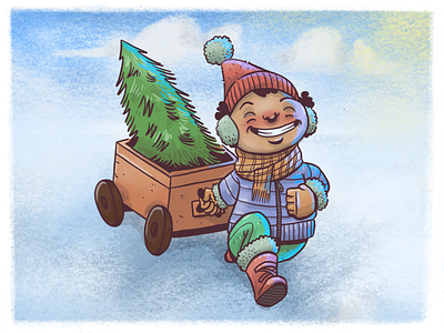 Christmas tree character christmas illustration procreateapp xmas